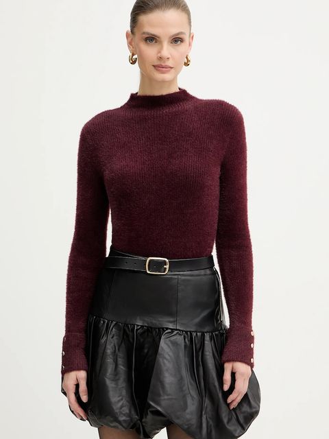 Morgan sweter MORIK.N damski kolor bordowy z półgolfem MORIK.N - zdjęcie produktu nr 1