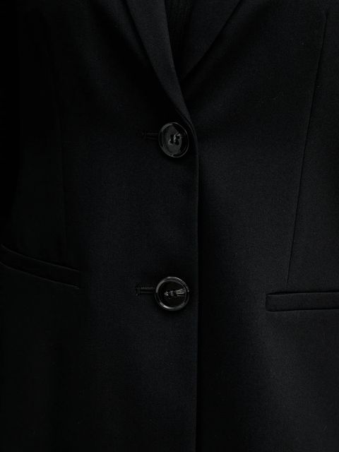 Sisley marynarka kolor czarny jednorzędowa gładka 2KVXLW01Q