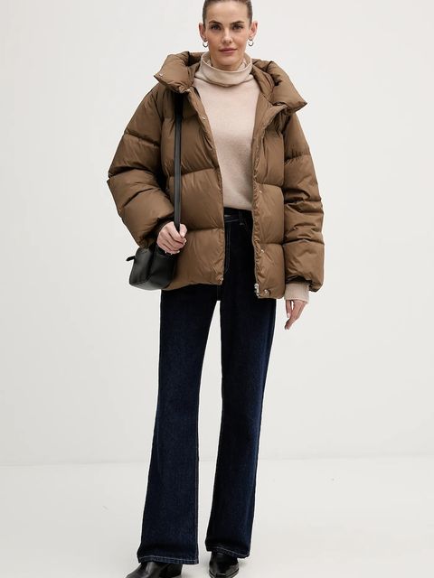 Tommy Hilfiger kurtka puchowa kolor brązowy zimowa WW0WW47746 - zdjęcie produktu nr 2