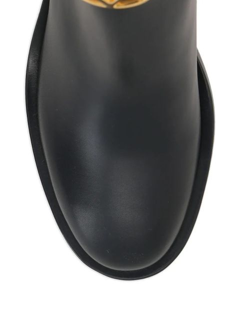 Valentino Garavani 70mm buckle-strap logo boots - Black