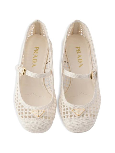 Prada crochet-effect pumps - Neutrals