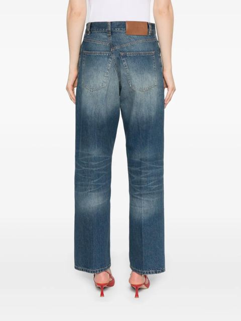 Victoria Beckham logo-patch straight jeans - Blue