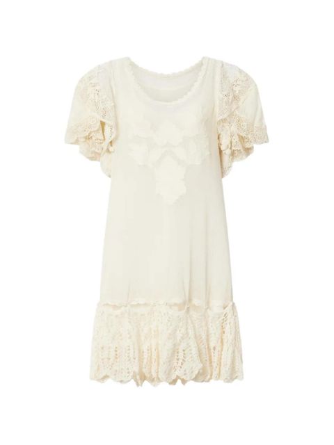 ISABEL MARANT Diena lace-panel mini dress - Neutrals - zdjęcie produktu nr 1