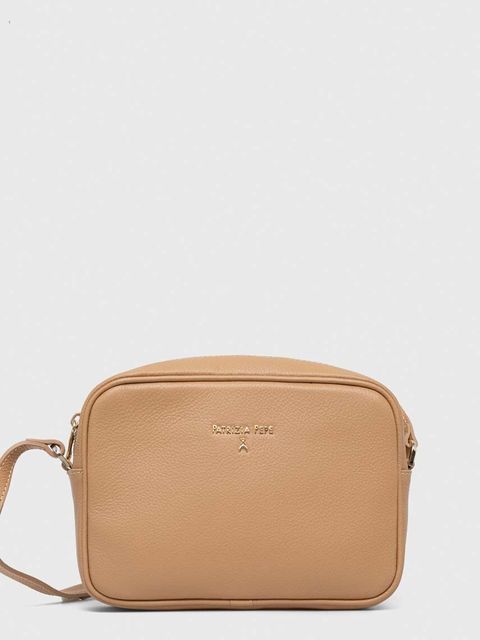 Patrizia Pepe torebka skórzana kolor beżowy CB8985 L001