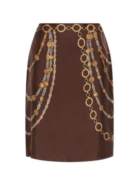 Versace chain-print silk skirt - Brown - zdjęcie produktu nr 1