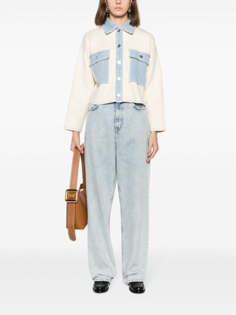 SANDRO two-tone denim jacket - Neutrals