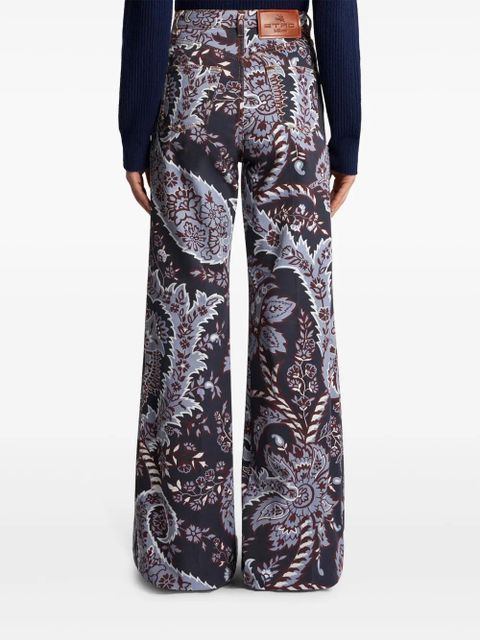 ETRO paisley-print flared jeans - Blue