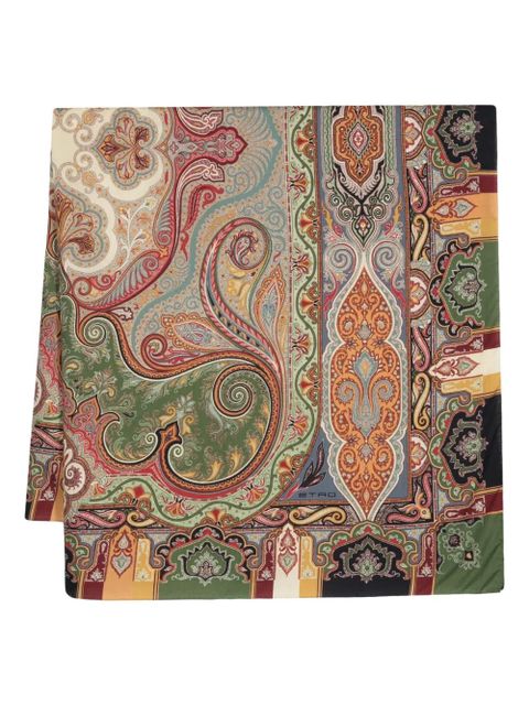 ETRO paisley-print wool-blend scarf - Green - zdjęcie produktu nr 1