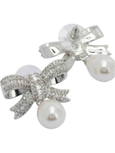 Self-Portrait crystal-embellished earrings - Silver - zdjęcie produktu nr 2