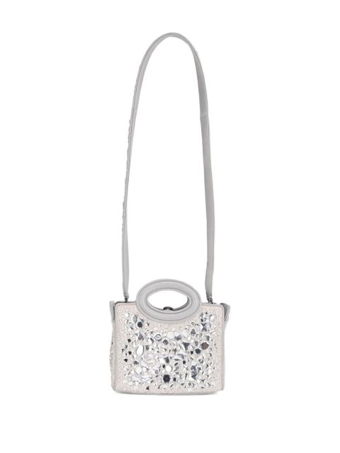 Valentino Garavani crystal-embellished handle tote bag - White