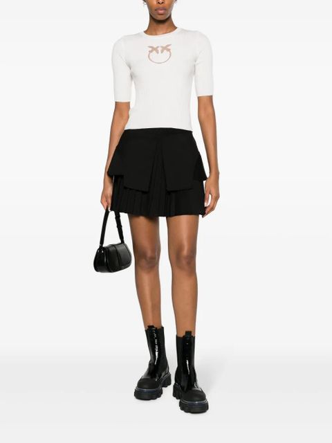 PINKO logo intarsia-knit wool top - White - zdjęcie produktu nr 2