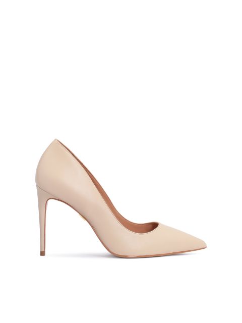 Beżowe czółenka na smukłym obcasie