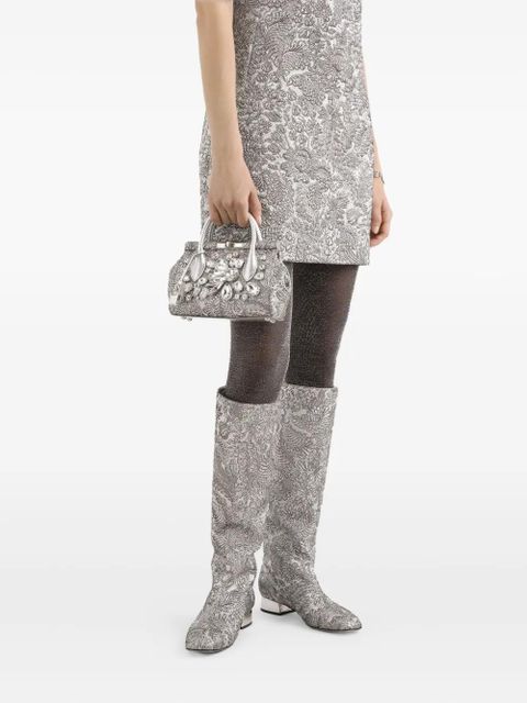 Dolce & Gabbana mini Marlene Day embroidery tote bag - Silver