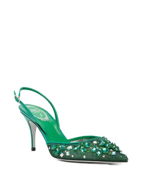 René Caovilla 80mm Cinderella pumps - Green