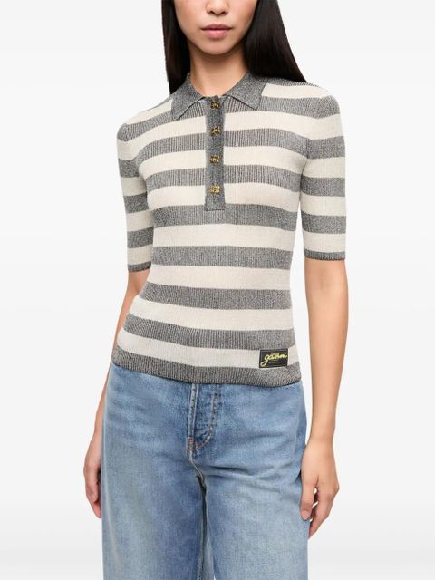 GANNI striped top - Grey