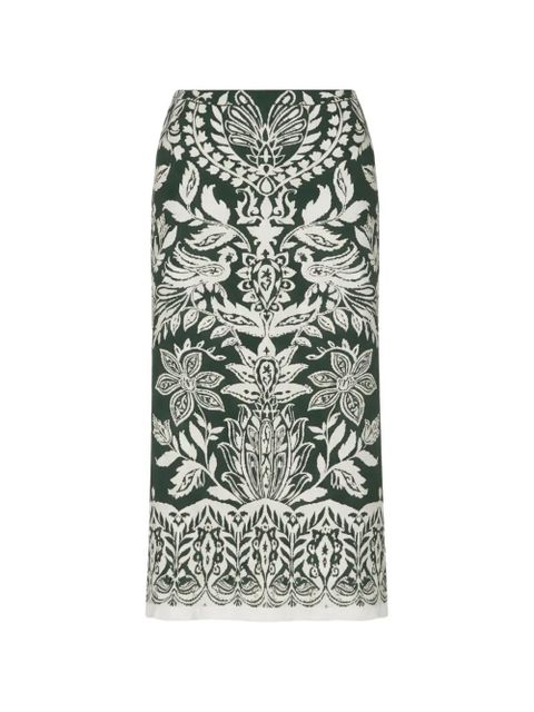 FARM Rio floral high-waisted skirt - Green - zdjęcie produktu nr 1