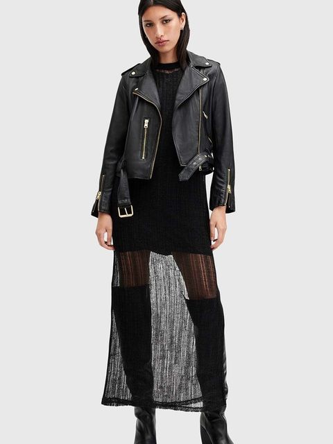 AllSaints kurtka skórzana BALFERN BIKER damska kolor czarny przejściowa W084LB