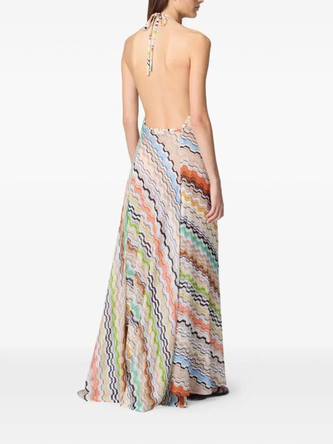Missoni patterned halterneck maxi dress - Neutrals