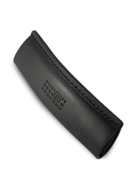 MM6 Maison Margiela logo-detail leather hair clip - Black - zdjęcie produktu nr 2