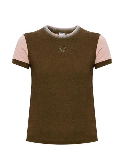 LOEWE embroidery colour-block t-shirt - Green - zdjęcie produktu nr 1