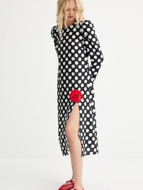 The Sleeper sukienka kolor czarny midi prosta DNDR02G097R