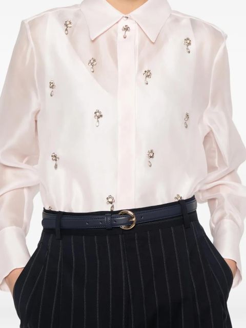 Max Mara Mseagi embellished long-sleeve shirt - Pink