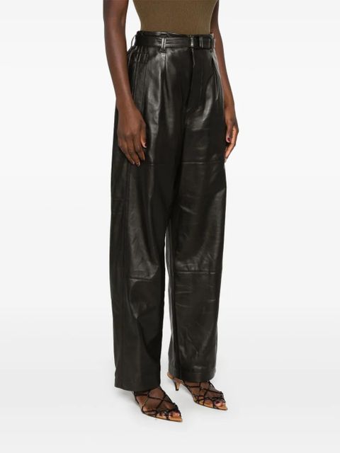 LEMAIRE belted pants - Brown