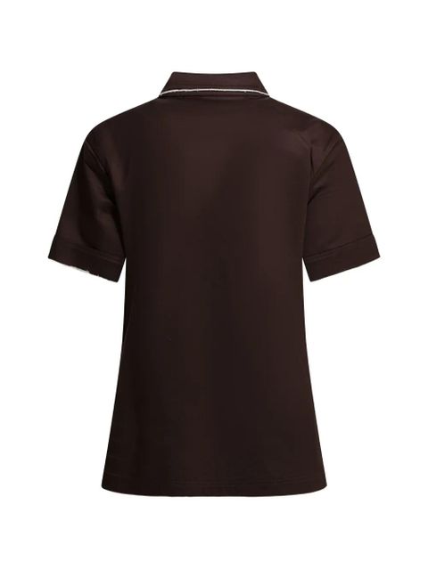 Prada piped polo top - Brown - zdjęcie produktu nr 2