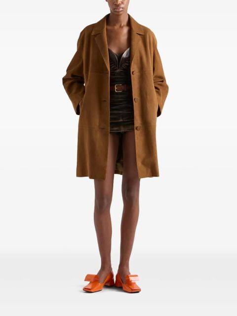 Prada suede coat - Brown - zdjęcie produktu nr 2