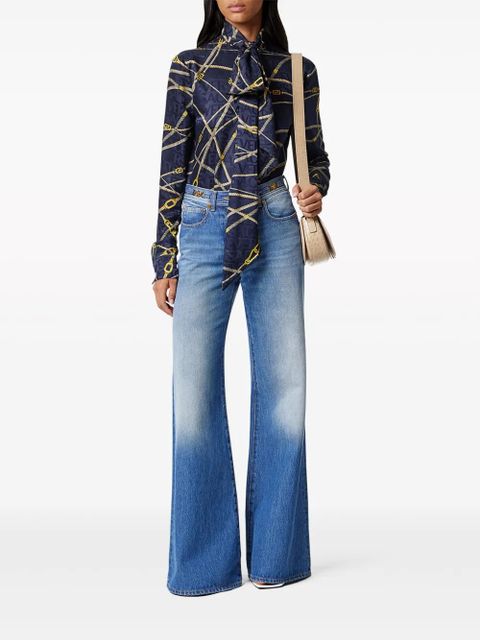 Versace Medusa 95 mid-rise flared jeans - Blue