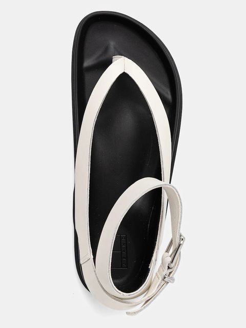 Tommy Jeans sandały skórzane TJW ANKLE STRAP SANDAL damskie kolor beżowy EN0EN02873