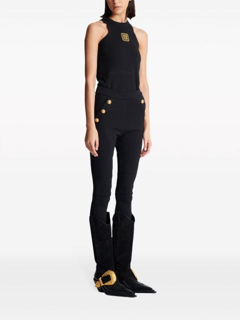 Balmain 6-Button knitted leggings - Black