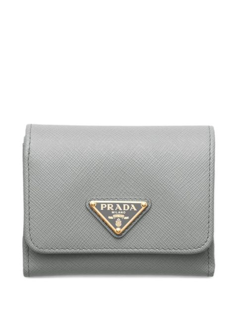 Prada logo-plaque leather wallet - Grey - zdjęcie produktu nr 1