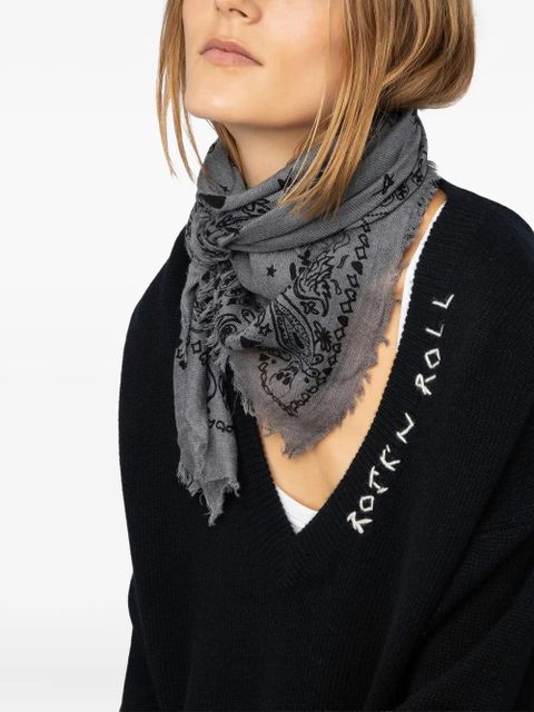 Zadig&Voltaire Nuage frayed bandana - Grey - zdjęcie produktu nr 2