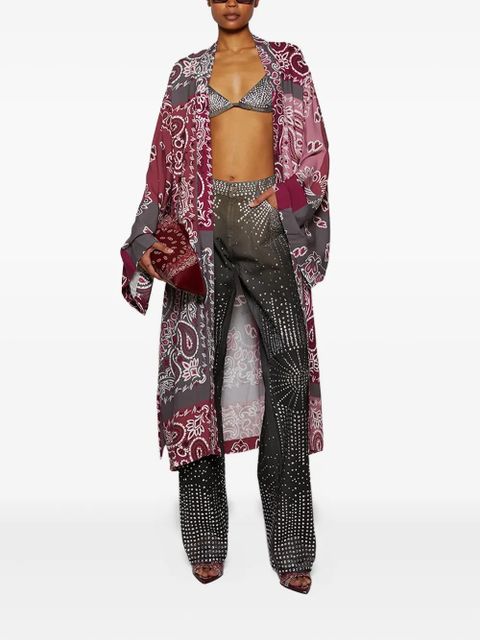 The Attico rhinestone-embellished jeans - Grey