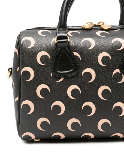 Marine Serre Moon Canvas Strike top handle tote bag - Black