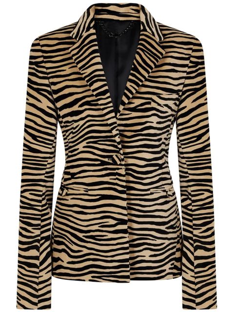 Rabanne tiger-print stretch-cotton blazer - Neutrals - zdjęcie produktu nr 1