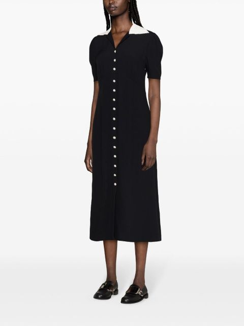 Miu Miu crystal-embellished crepe flared dress - Black