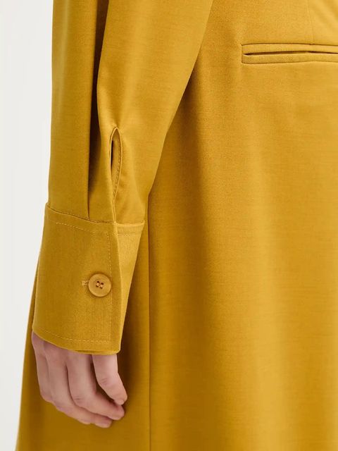 ISABELLE BLANCHE koszula z wełną damska kolor żółty regular z kołnierzykiem klasycznym IS25FW-C037-T002