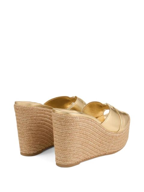 Jimmy Choo 100mm Leda mules - Gold