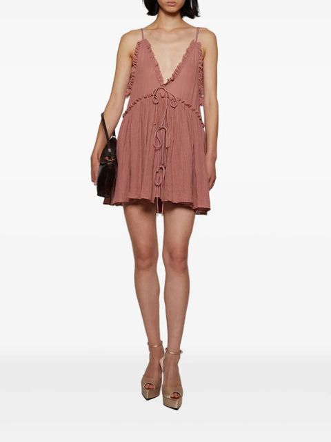 The Attico ruffled tie mini dress - Pink
