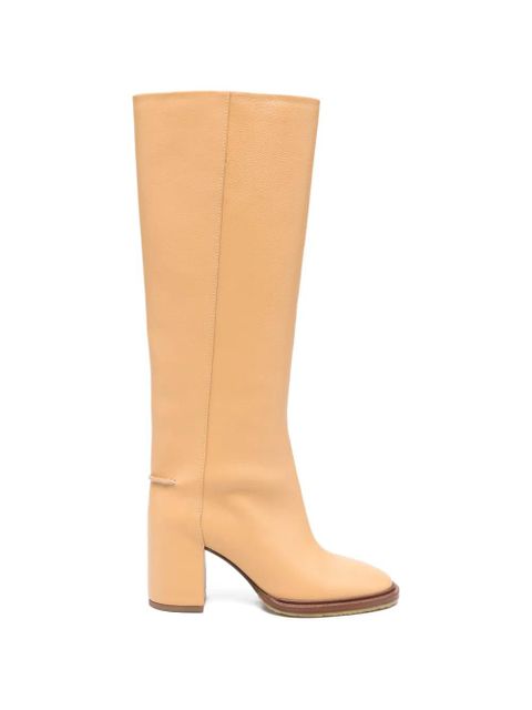 Chloé grained leather boots - Neutrals - zdjęcie produktu nr 1