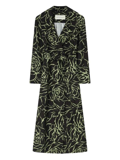 DRIES VAN NOTEN floral-print coat - Black - zdjęcie produktu nr 1