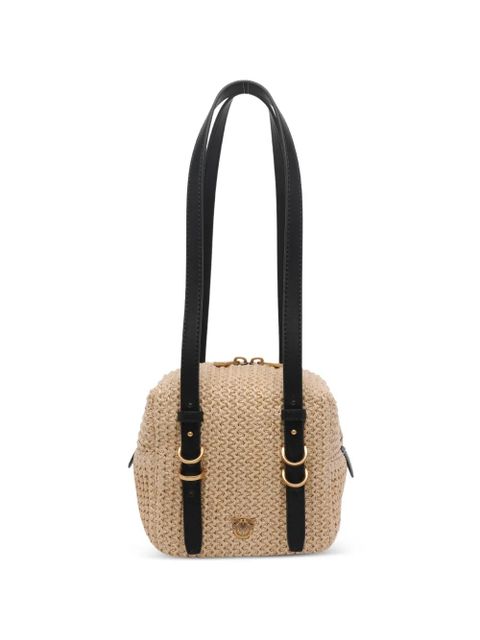 PINKO small Cubic raffia-effect shoulder bag - Neutrals - zdjęcie produktu nr 1