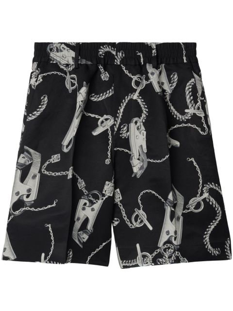 Burberry chain link-print straight-leg shorts - Silver - zdjęcie produktu nr 1