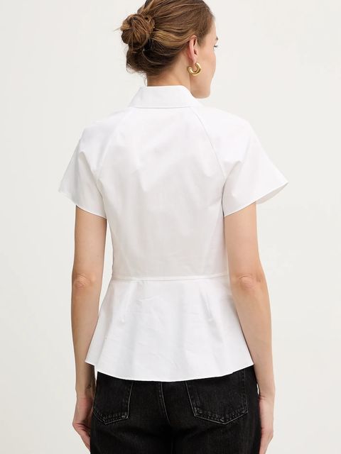 Karl Lagerfeld koszula bawełniana damska kolor biały slim z kołnierzykiem klasycznym A3W11035