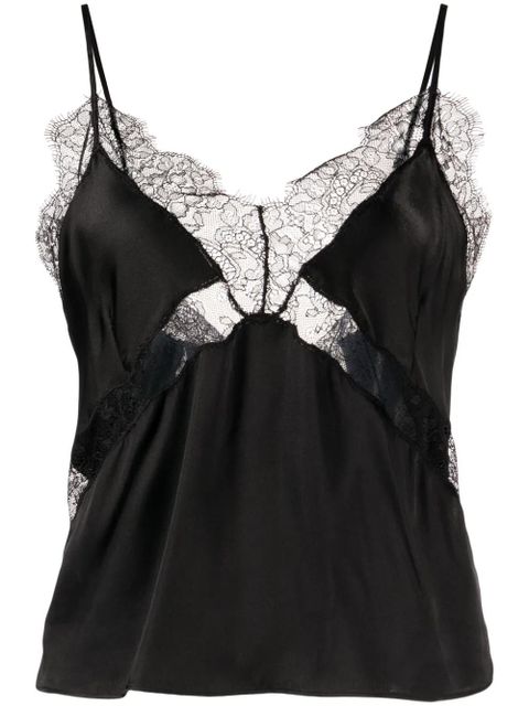 ANINE BING Amelie lace-embroidered top - Black - zdjęcie produktu nr 1