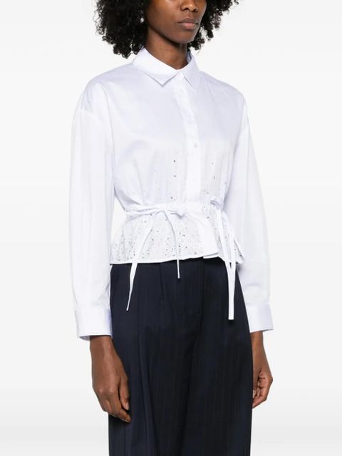 Maje tie-detail cotton shirt - White