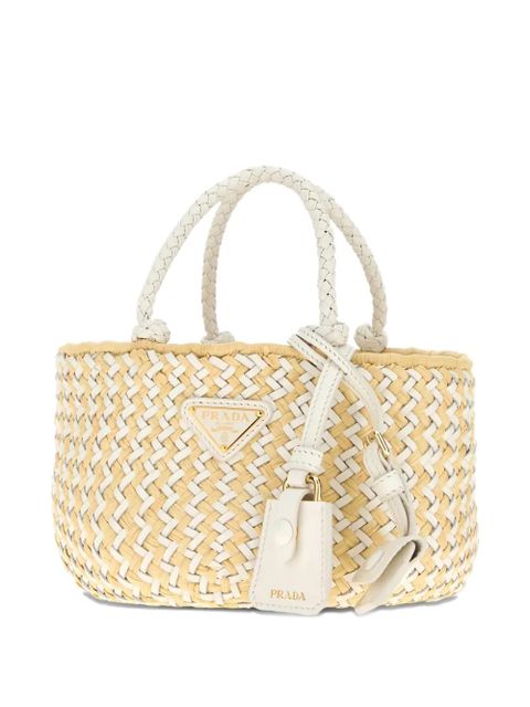 Prada leather-handle tote bag - Neutrals - zdjęcie produktu nr 2