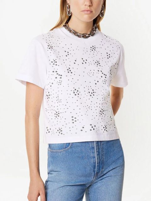 Rabanne studded crew-neck T-shirt - White - zdjęcie produktu nr 2